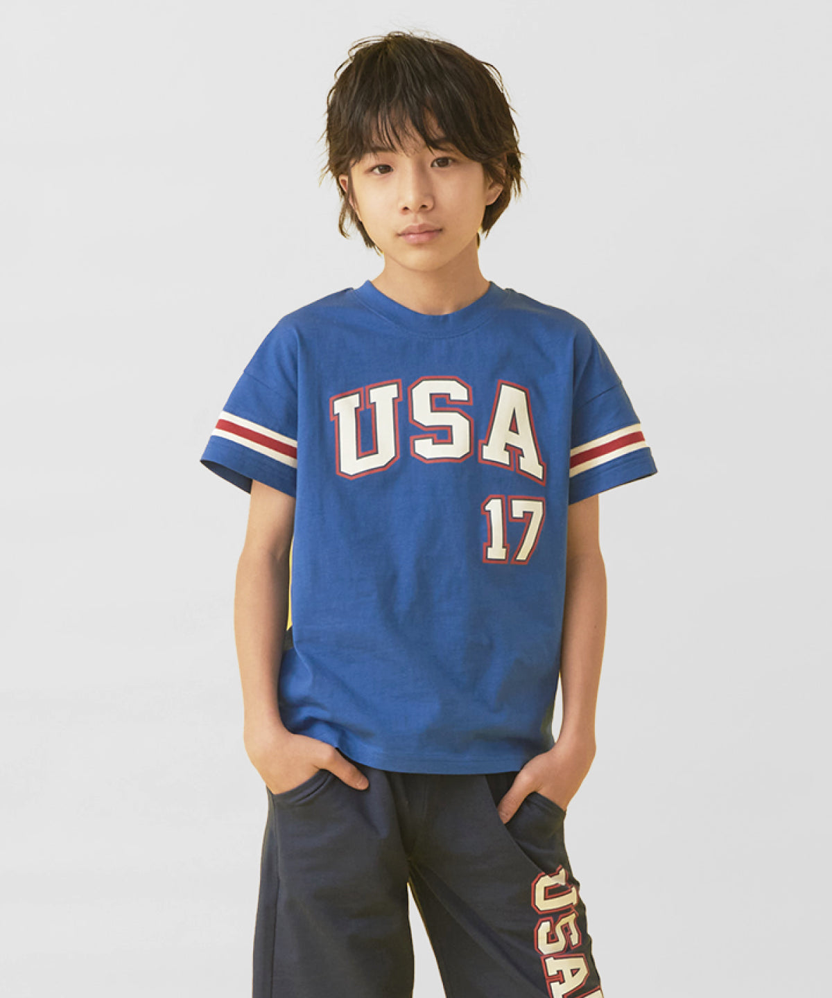 ディフィット D.FIT USA半袖Tシャツ,ブルー