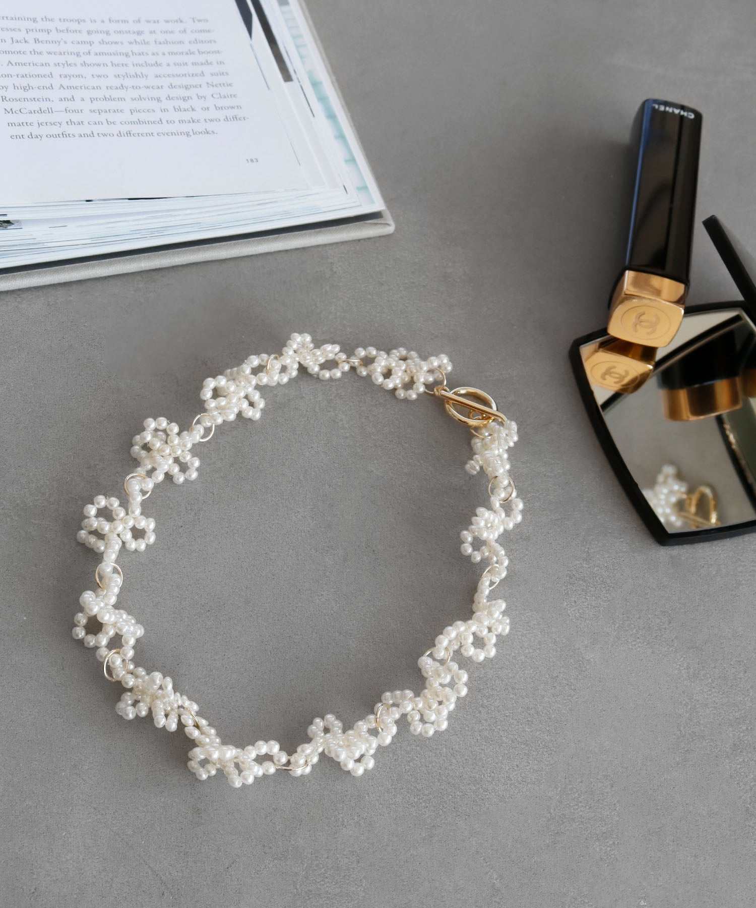 ガール GIRL 小粒パールツイストリングネックレス 結婚式 パーティー お呼ばれ オケージョン