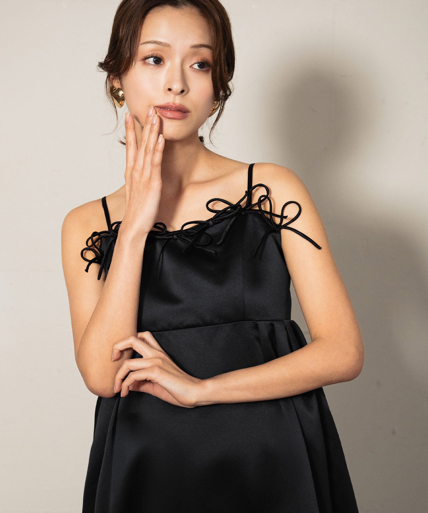 ガール GIRL リボンパフィーボリュームドレス 結婚式 ワンピース パーティードレス オケージョンドレス お呼ばれ 二次会 成人式 同窓会 (ブラック) ブラック