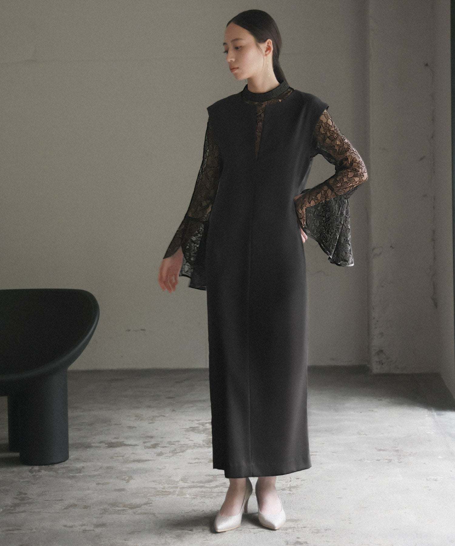 Girl Lace Bell Sleeve Blouse and Jumper Skirt Layered Mermaid Long Wedding Dress Party Dress Occasion Dress Invitation Second Party Coming of Age Ceremony Reunion Maternity Pregnant