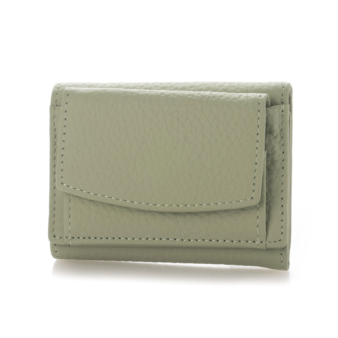 ジオアンドジア GIO&GIA ミニ財布 三つ折り財布 本革 牛革 ミニウォレット 小さい 軽い財布 小銭入れ コンパクト (LIGHT-GREEN) LIGHT-GREEN