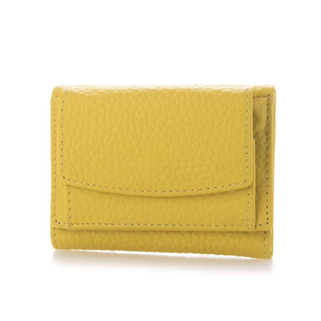 ジオアンドジア GIO&GIA ミニ財布 三つ折り財布 本革 牛革 ミニウォレット 小さい 軽い財布 小銭入れ コンパクト (YELLOW) YELLOW