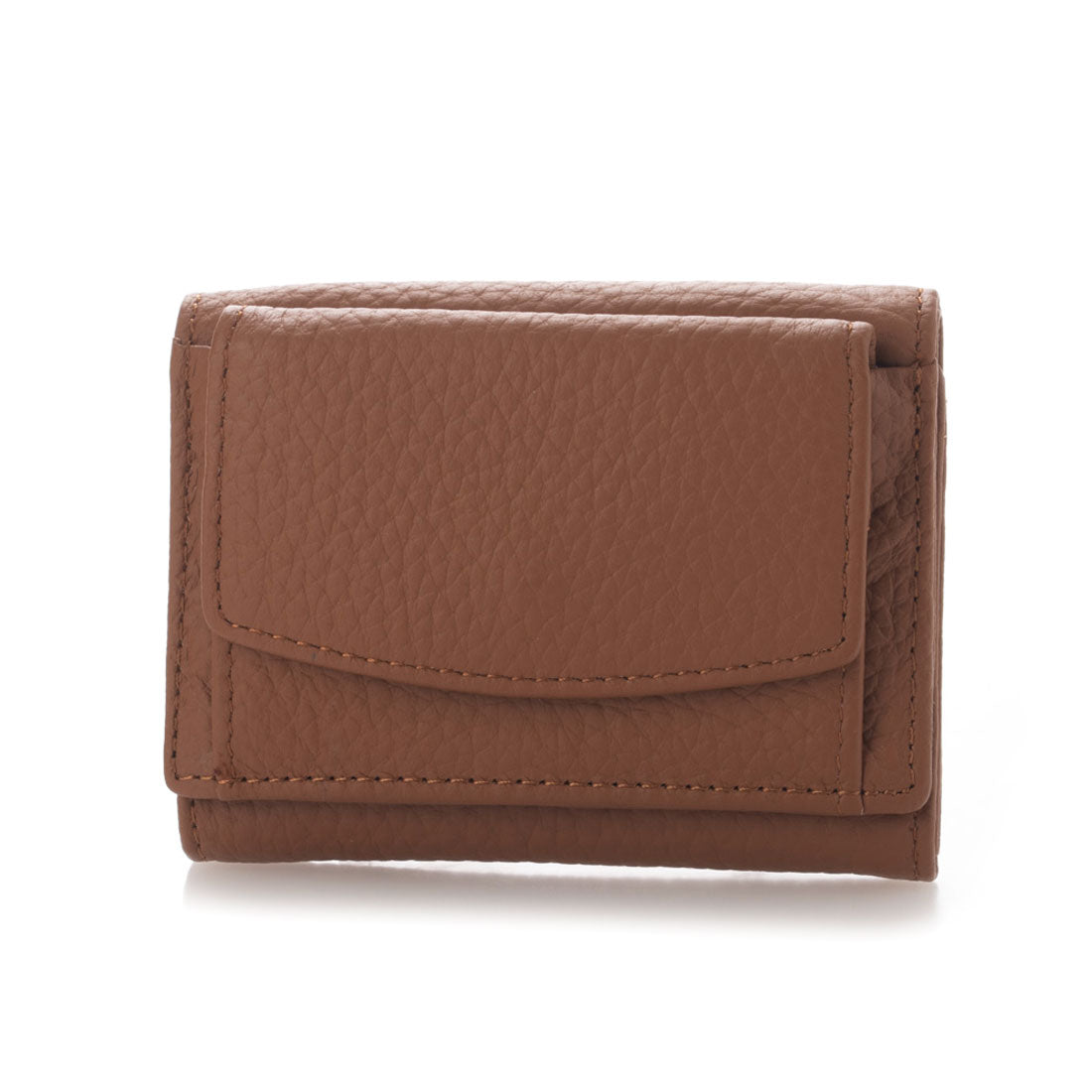 ジオアンドジア GIO&GIA ミニ財布 三つ折り財布 本革 牛革 ミニウォレット 小さい 軽い財布 小銭入れ コンパクト (BROWN) BROWN