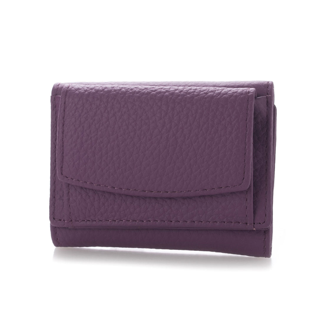 ジオアンドジア GIO&GIA ミニ財布 三つ折り財布 本革 牛革 ミニウォレット 小さい 軽い財布 小銭入れ コンパクト (PURPLE) PURPLE