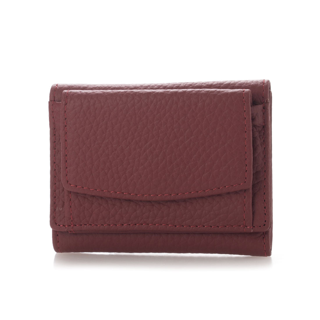 ジオアンドジア GIO&GIA ミニ財布 三つ折り財布 本革 牛革 ミニウォレット 小さい 軽い財布 小銭入れ コンパクト (WINE-RED) WINE-RED