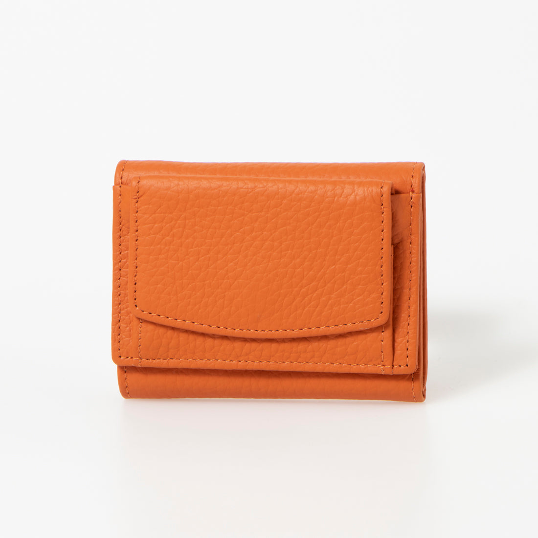ジオアンドジア GIO&GIA ミニ財布 三つ折り財布 本革 牛革 ミニウォレット 小さい 軽い財布 小銭入れ コンパクト (オレンジ) オレンジ