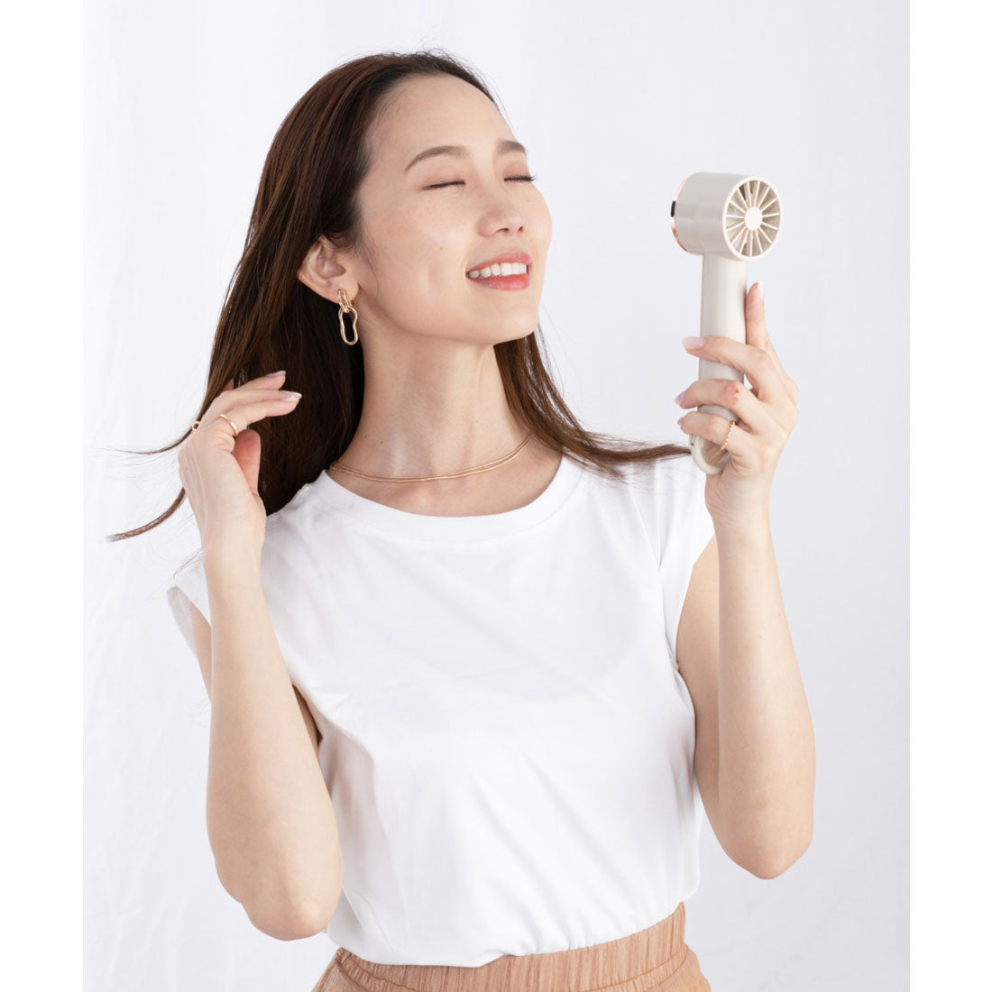 グローバルジャパン GLOBAL JAPAN ペルチェクールハンディファン (ベージュ) ベージュ