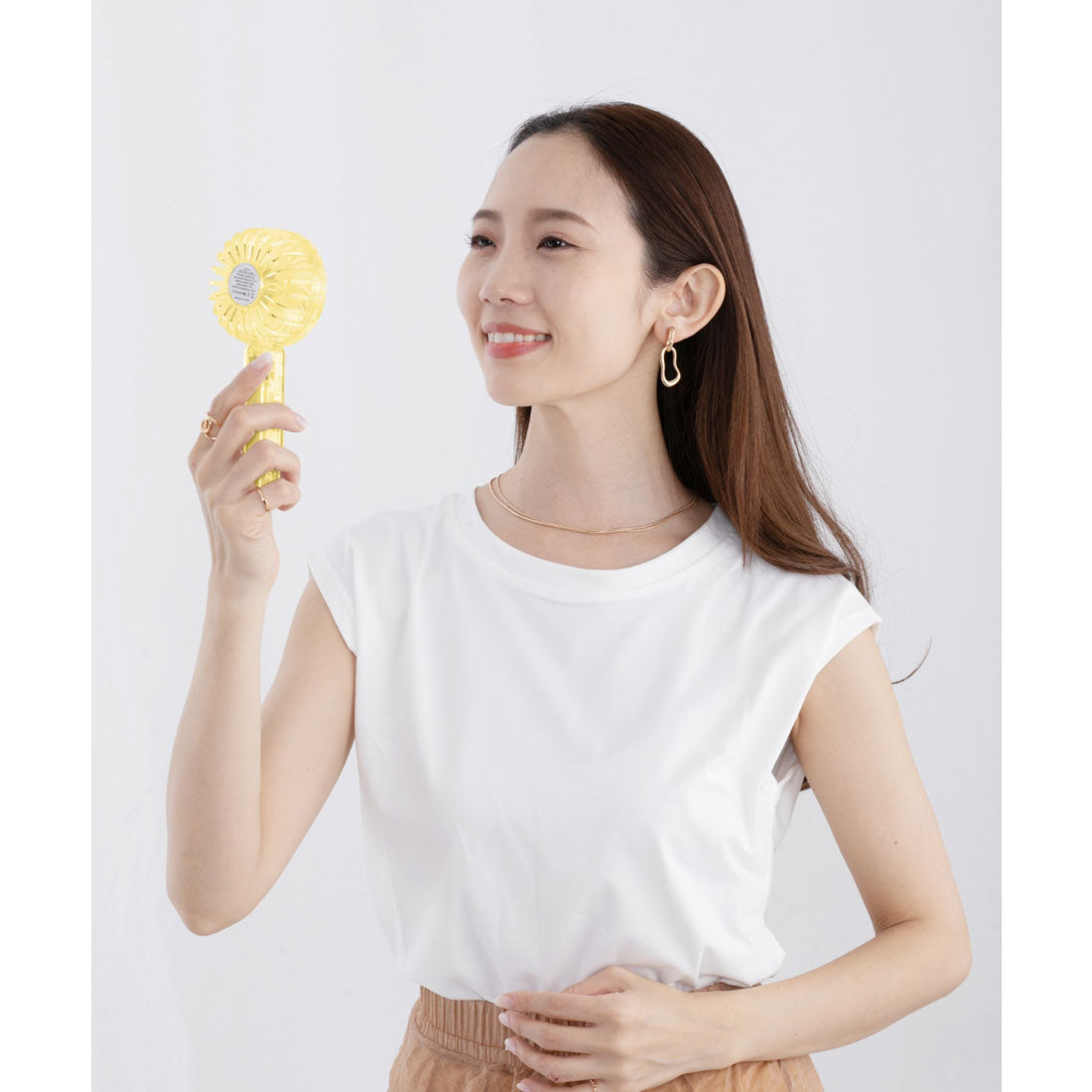 グローバルジャパン GLOBAL JAPAN クリアハンディファン (イエロー) イエロー