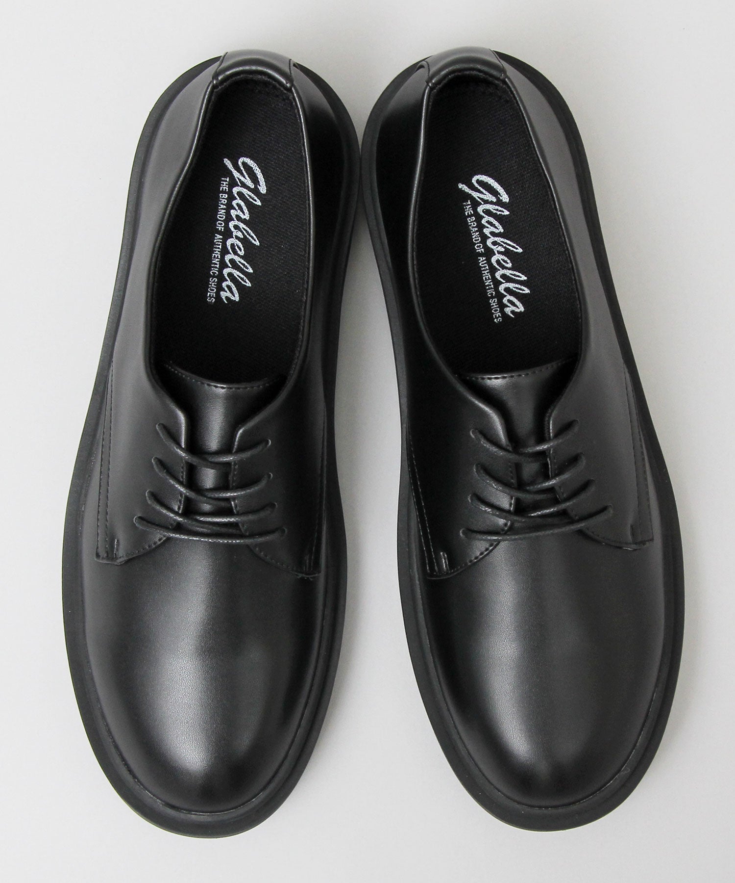 glabella 牛津鞋繫帶假皮革黑色