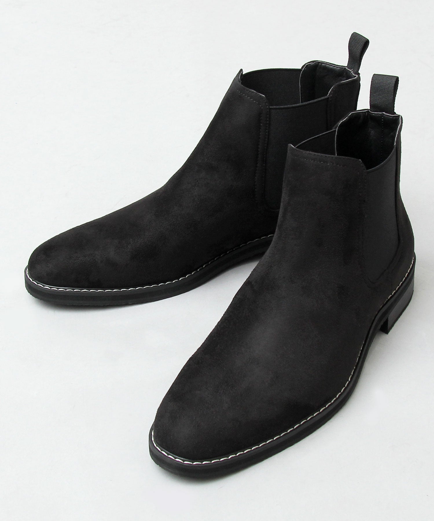 眉間戈爾男士靴子絨面革切爾西靴