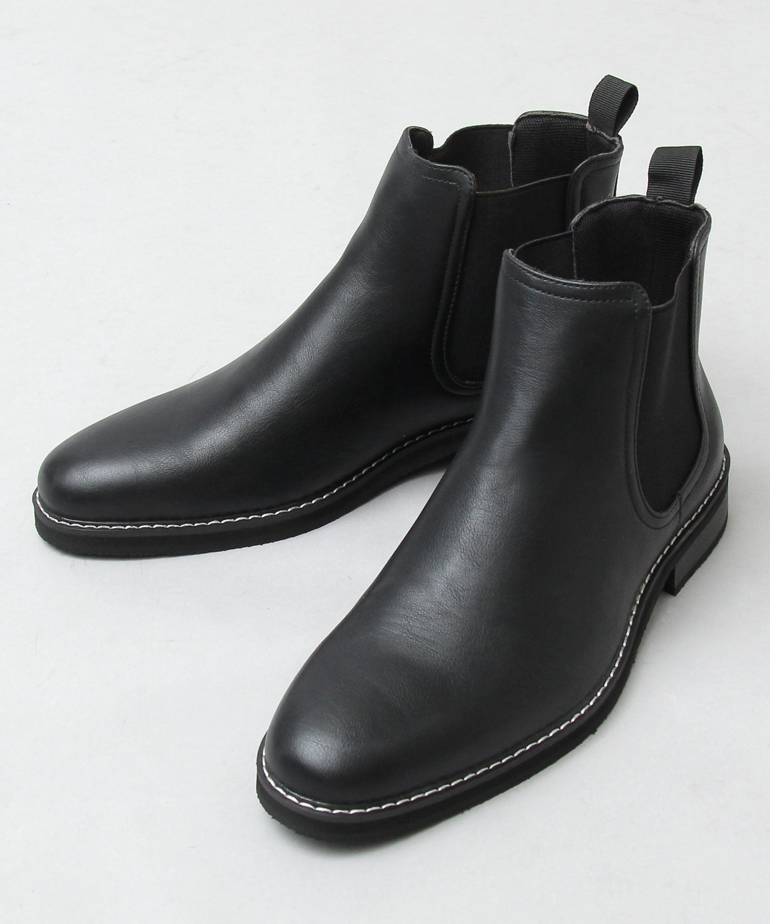 眉間戈爾男士靴子絨面革切爾西靴