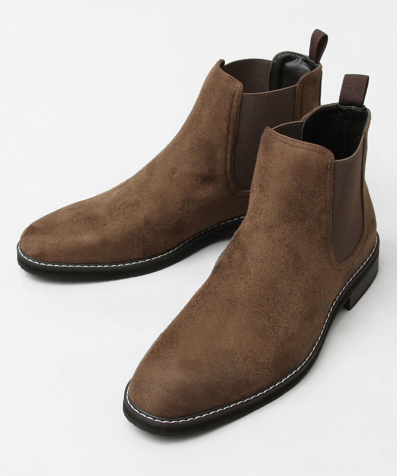 眉間戈爾男士靴子絨面革切爾西靴