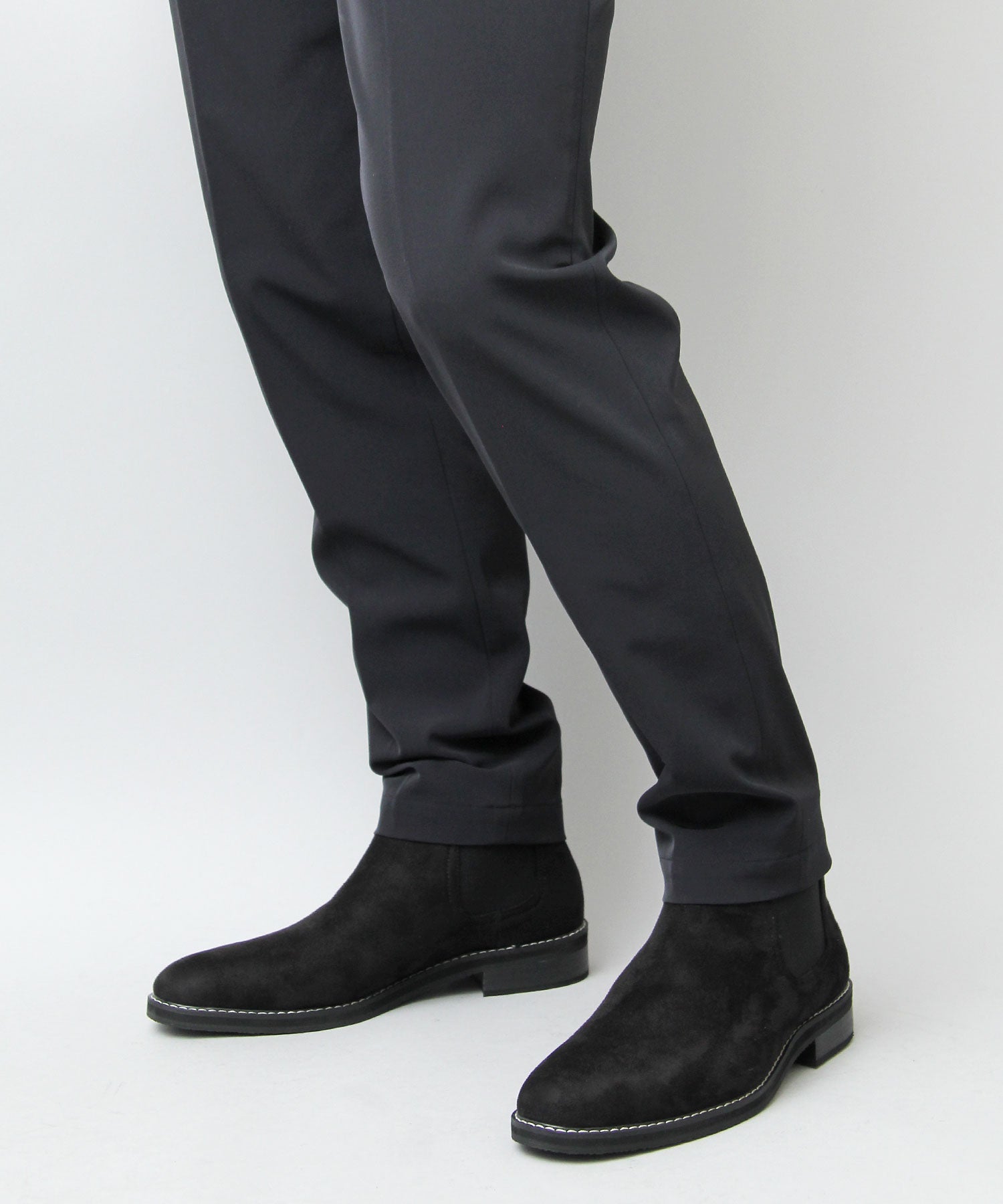 眉間戈爾男士靴子絨面革切爾西靴