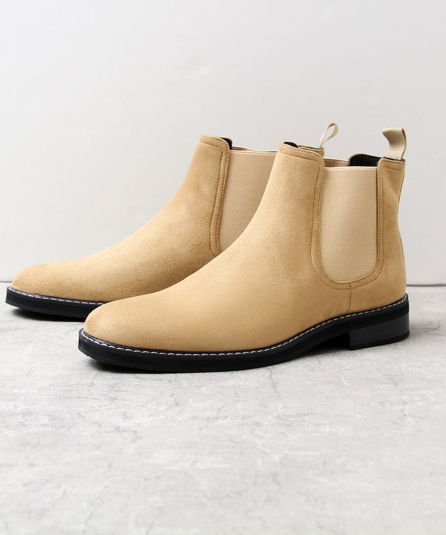 眉間戈爾男士靴子絨面革切爾西靴