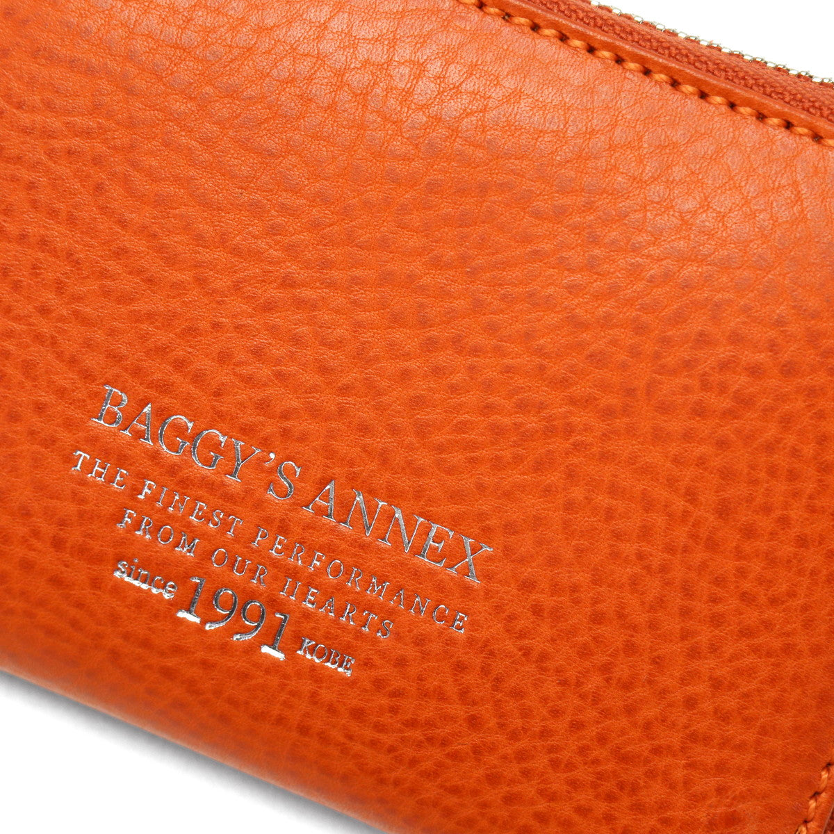 バギーズアネックス BAGGY'S ANNEX 二つ折り財布 レディース ファスナー 使いやすい 財布 大人 本革 レザー ブランド シンプル 革 革財布 コンパクト BOX型 NATURAL BOX ナチュラルボックス ラウンドハーフ LZKM-3601 (ORANGE) ORANGE