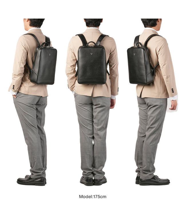 HERGOPOCH ER Embossed Leather Business Backpack for Men Brand Commuting leather Genuine Leather Made in Japan A4 PC 14 inches HERGOPOCH ER-BPM