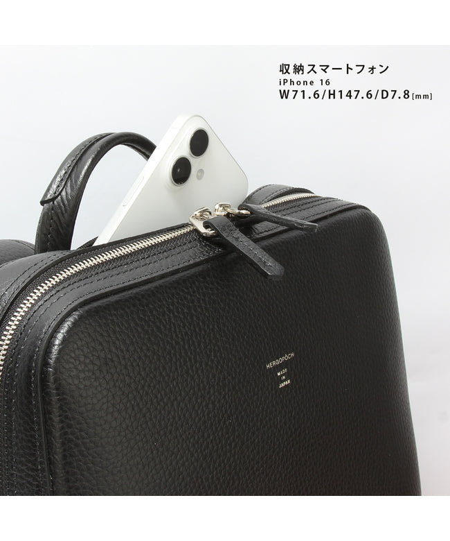 HERGOPOCH ER Embossed Leather Business Backpack for Men Brand Commuting leather Genuine Leather Made in Japan A4 PC 14 inches HERGOPOCH ER-BPM