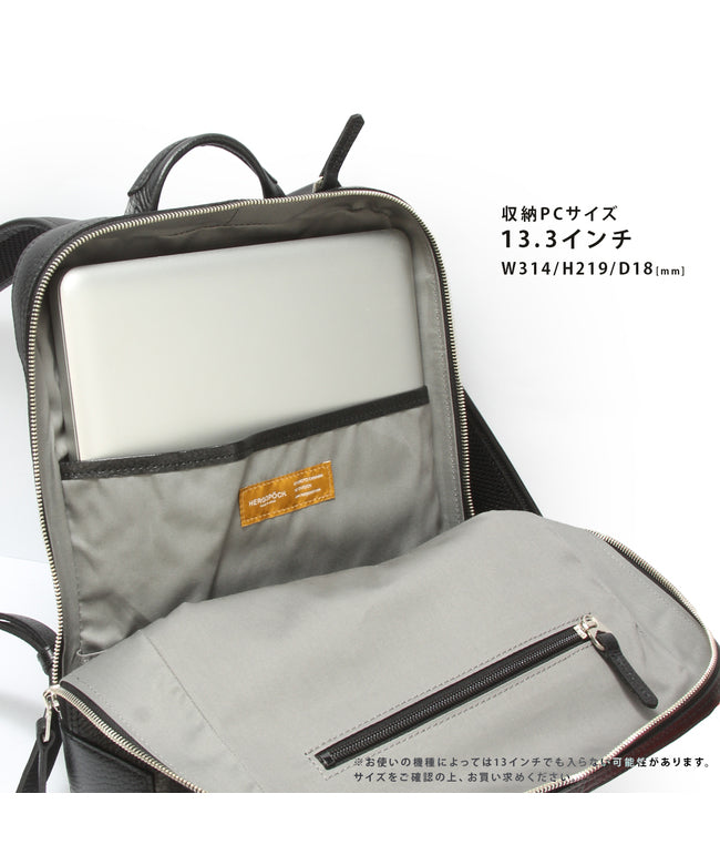 HERGOPOCH ER Embossed Leather Business Backpack for Men Brand Commuting leather Genuine Leather Made in Japan A4 PC 14 inches HERGOPOCH ER-BPM