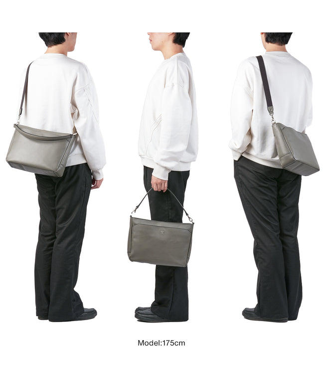 エルゴポック HERGOPOCH エルゴポック ER エンボスレザー ショルダーバッグ ハンドバッグ メンズ ブランド レザー 本革 日本製 A4 2WAY HERGOPOCH ERーSLM2