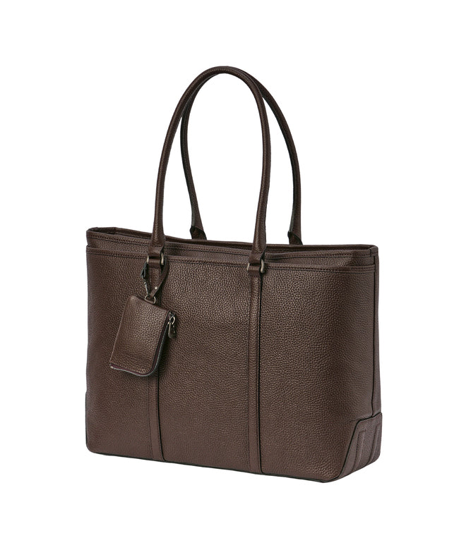 エルゴポック HERGOPOCH エルゴポック ビジネストートバッグ メンズ ブランド レザー 本革 大容量 日本製 肩掛け 大きめ ファスナー付き B4 HERGOPOCH HMーTT (ダークブラウン) ダークブラウン