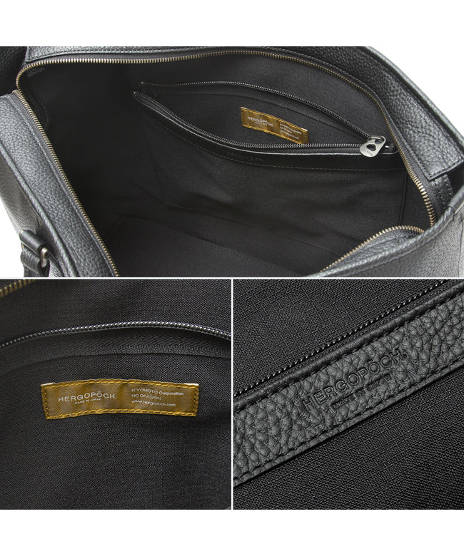 エルゴポック HERGOPOCH エルゴポック ビジネストートバッグ メンズ ブランド レザー 本革 大容量 日本製 肩掛け 大きめ ファスナー付き B4 HERGOPOCH HMーTT (ダークブラウン) ダークブラウン