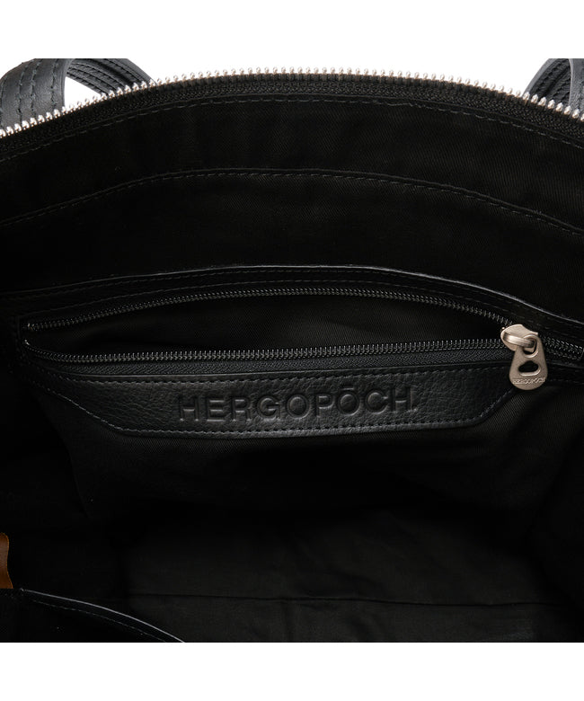 エルゴポック HERGOPOCH エルゴポック ジャパニーズファームレザー トートバッグ HERGOPOCH JAPAN FARMED LEATHER JF-TT (ブラック) ブラック