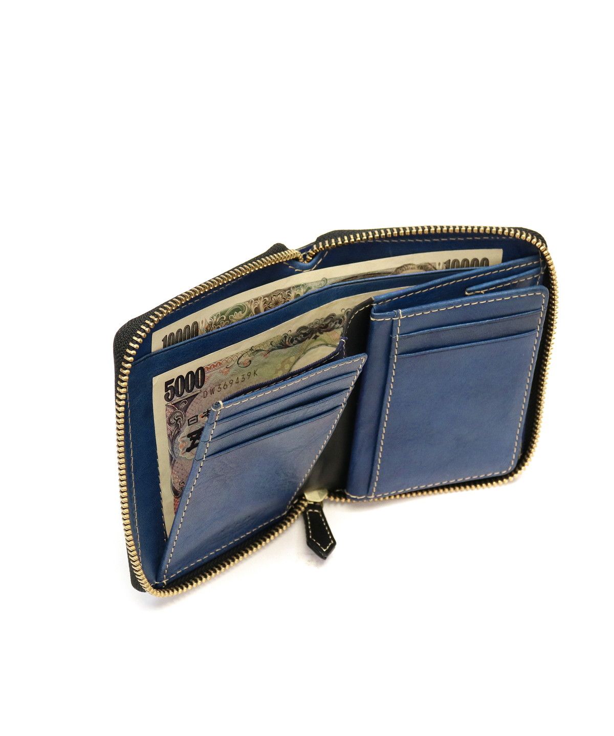 ネルド NELD ネルド 財布 NELD ELBA エルバ ラウンドミドル財布 二つ折り財布 BOX型小銭入れ ラウンドファスナー 本革 大人 シンプル AN218 (ブラック) ブラック