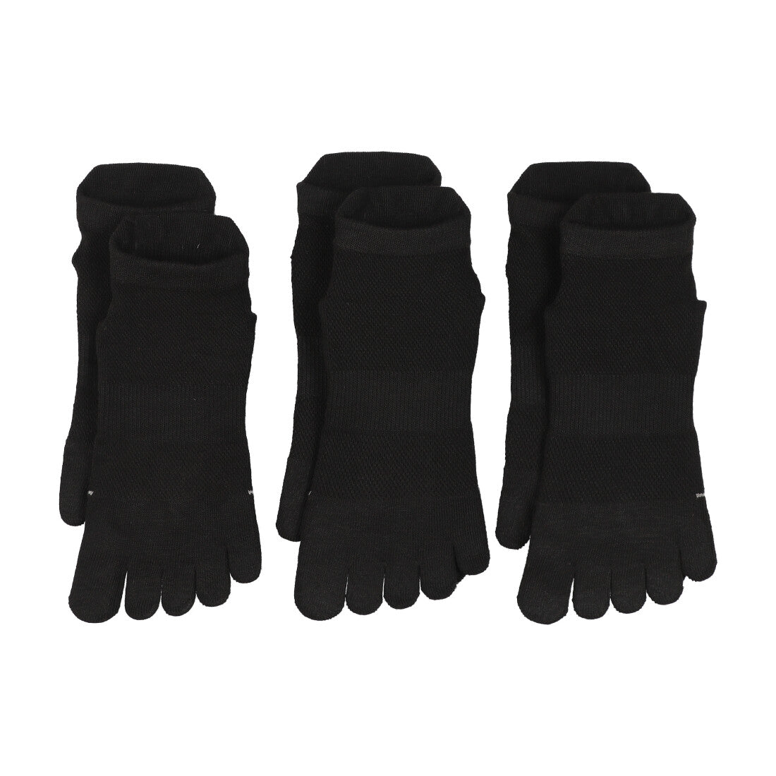 ジームード GMOOD 5指滑り止め付き スニーカー丈 メンズ レディース 3Pソックス スポーツ 靴下 (ブラック) ブラック