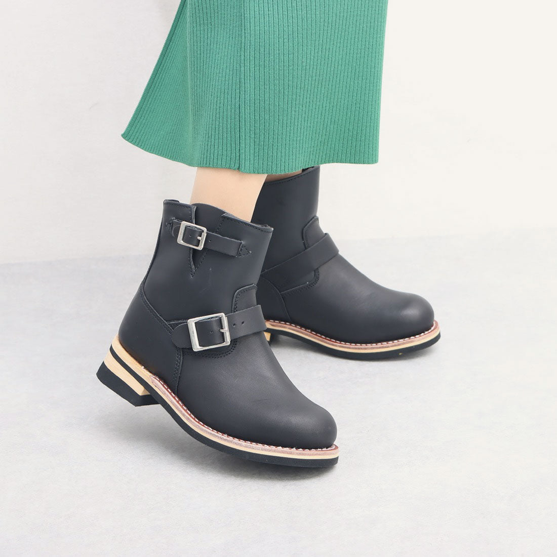 God & Bless Engineered Genuine Leather + Synthetic Leather Combination Short Boots with Steel Toe