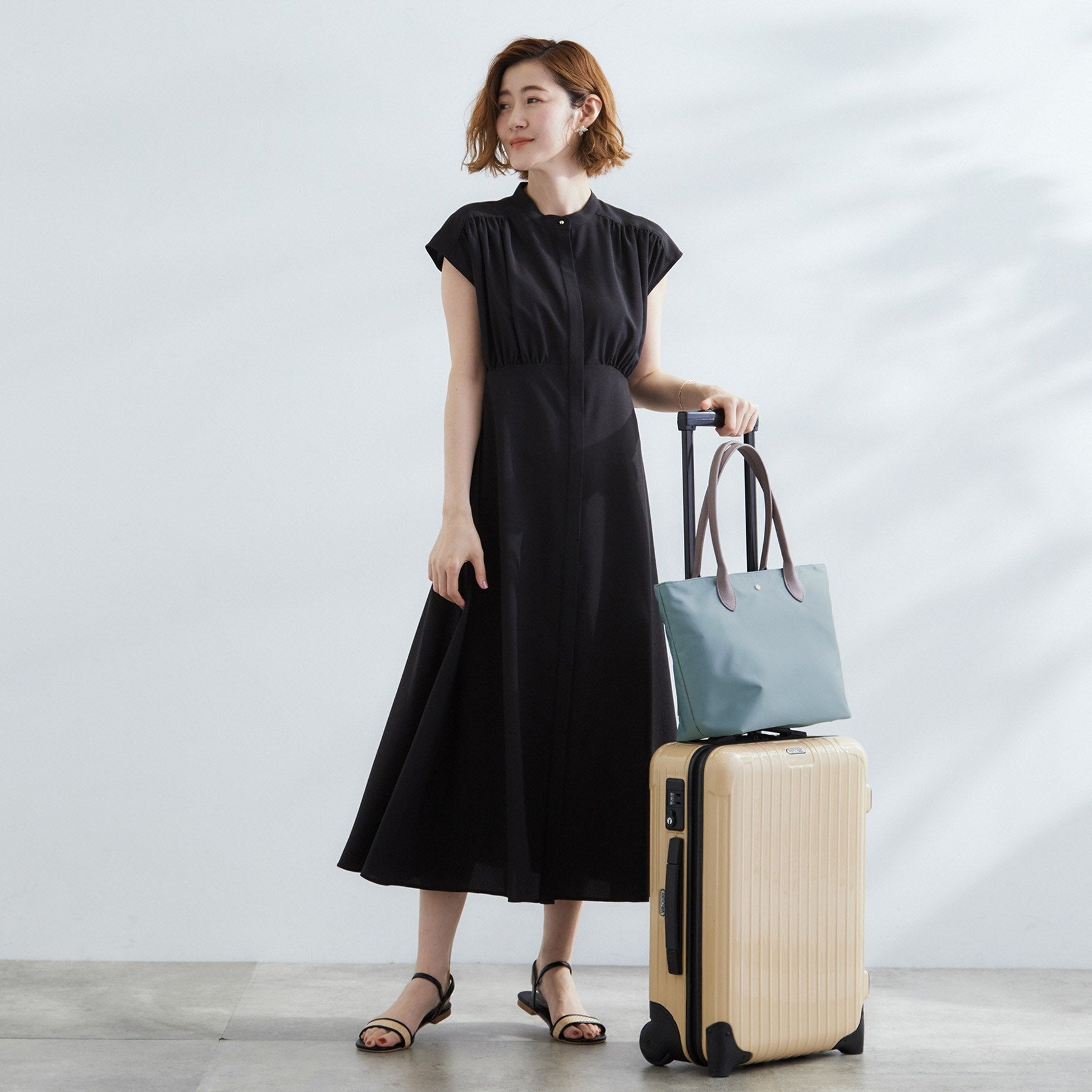 グローブ grove 【撥水・軽量】シンプルキャリーオントート (チャコールグレー(013)) チャコールグレー(013)