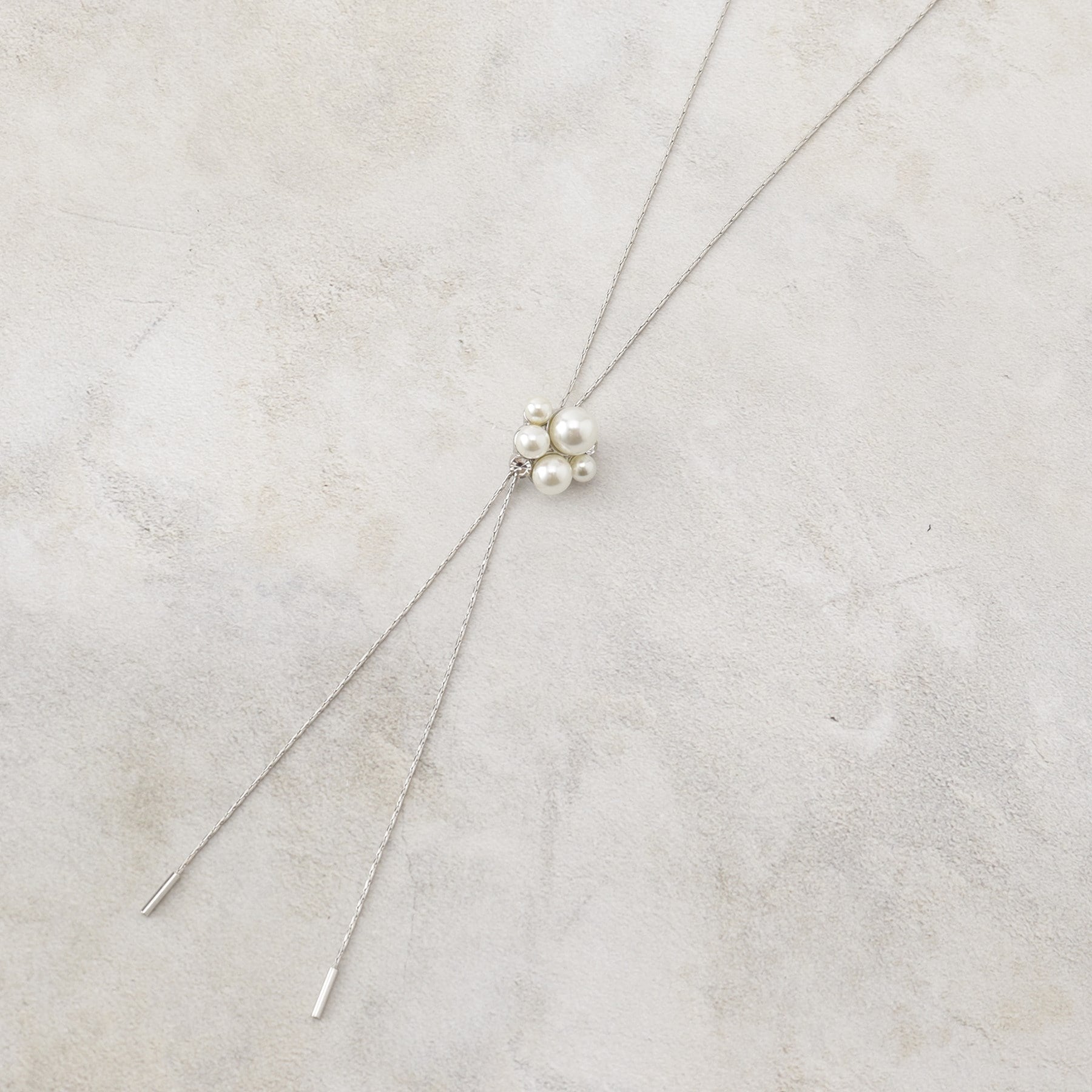 グローブ grove パール調ビジュースライドネックレス (シルバー(006)) シルバー(006)