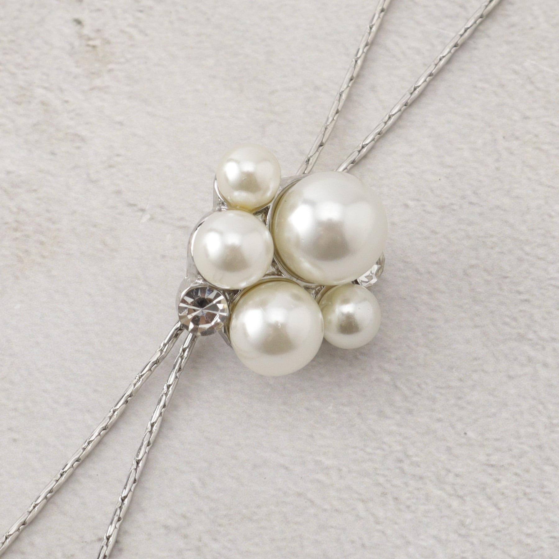 グローブ grove パール調ビジュースライドネックレス (シルバー(006)) シルバー(006)