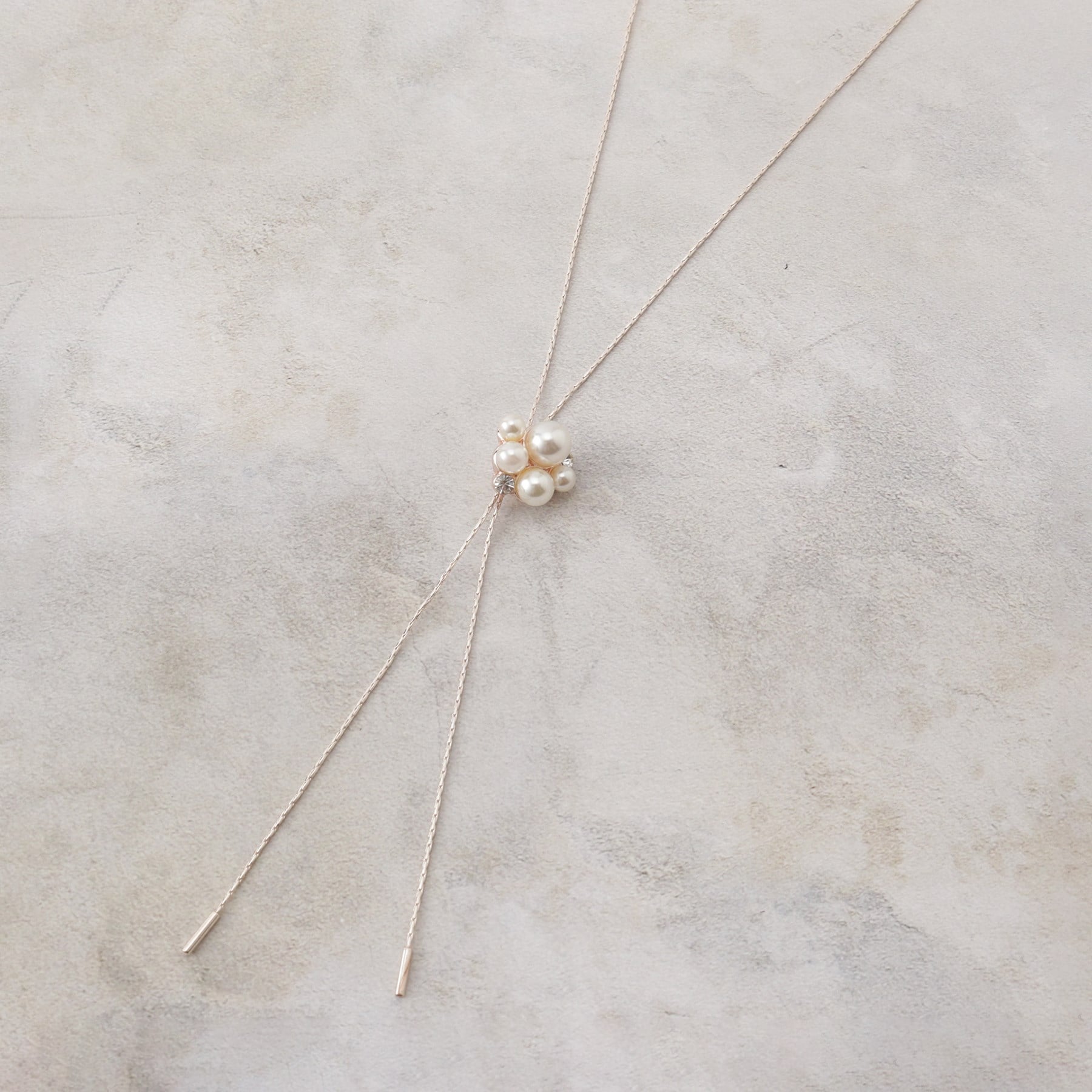 グローブ grove パール調ビジュースライドネックレス (ピンクゴールド(005)) ピンクゴールド(005)