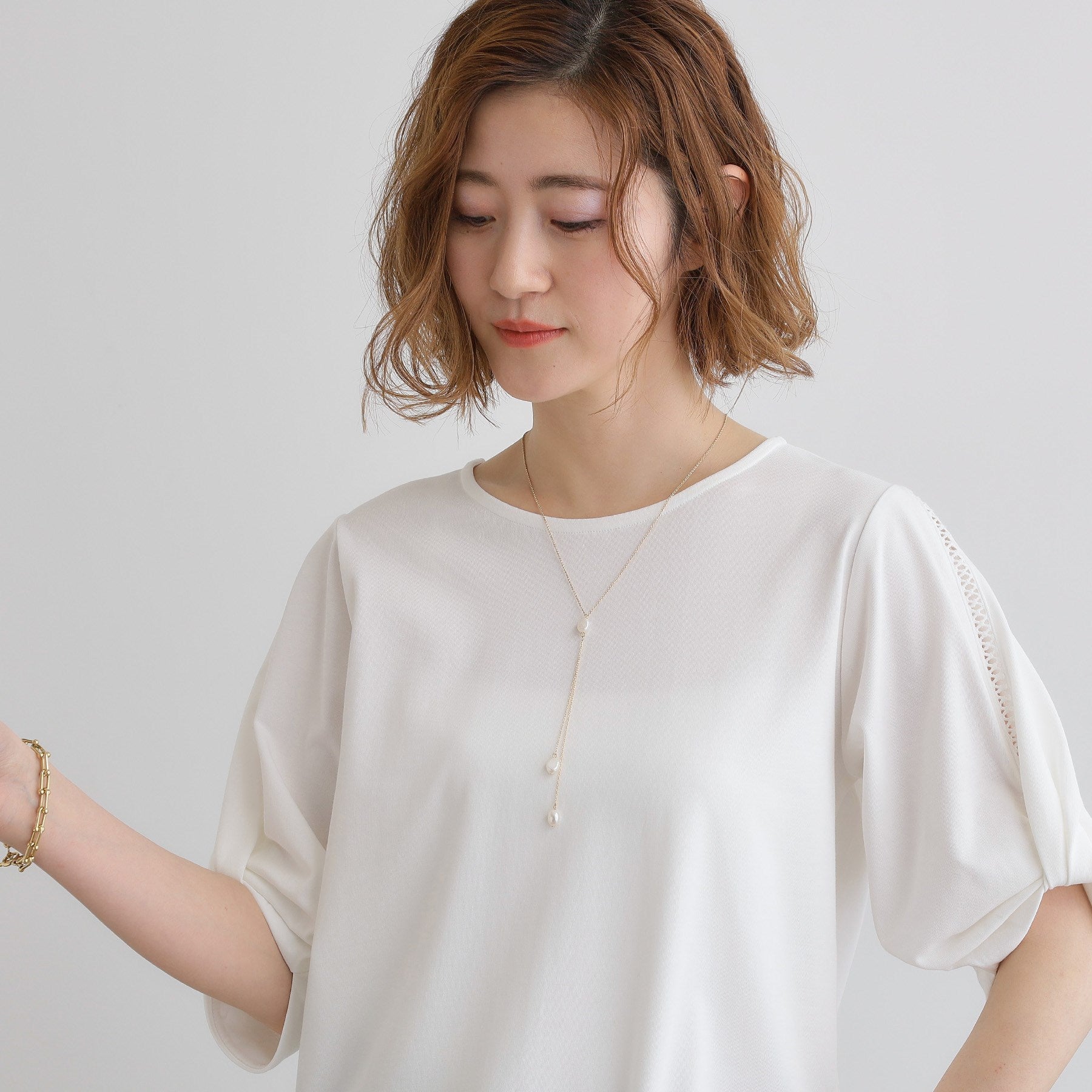 グローブ grove 淡水バロックパールY字ネックレス (ゴールド(007)) ゴールド(007)