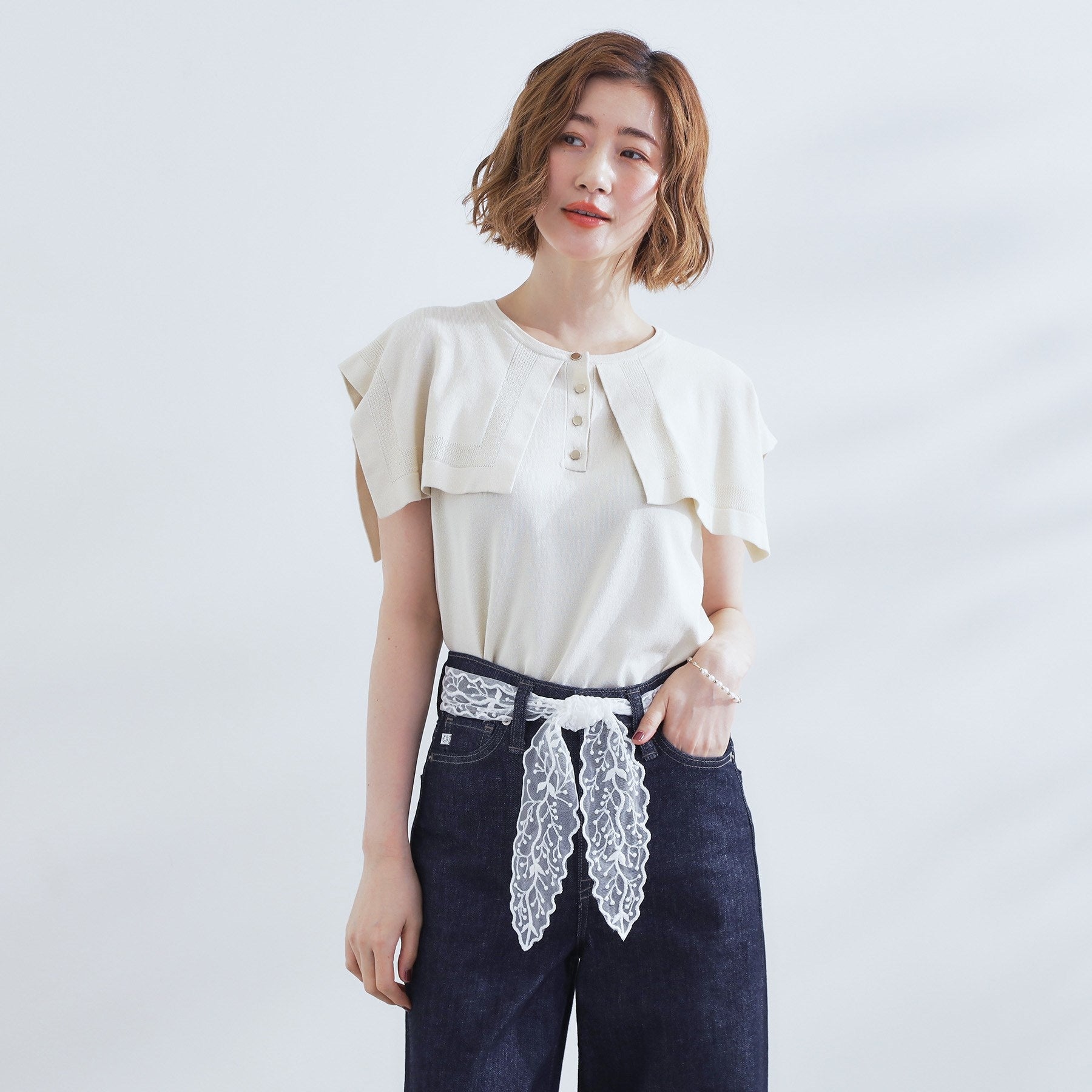 グローブ grove レースナロースカーフ (ホワイト(001)) ホワイト(001)