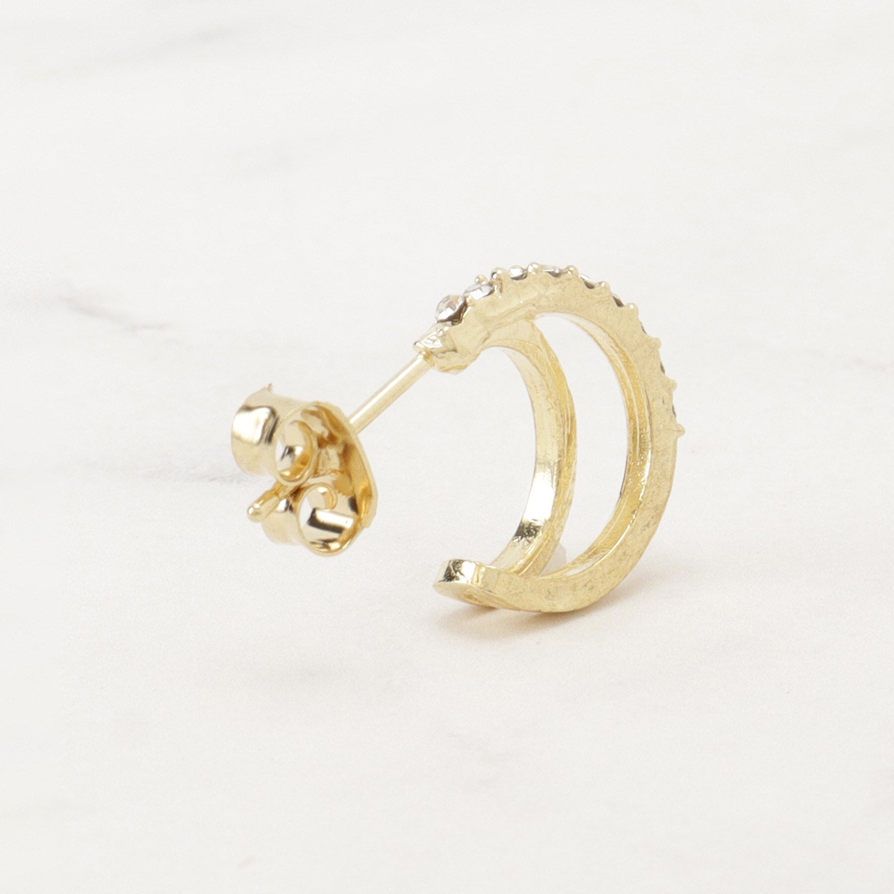 グローブ grove パール調ビジューフープデザインピアス (ゴールド(107)) ゴールド(107)