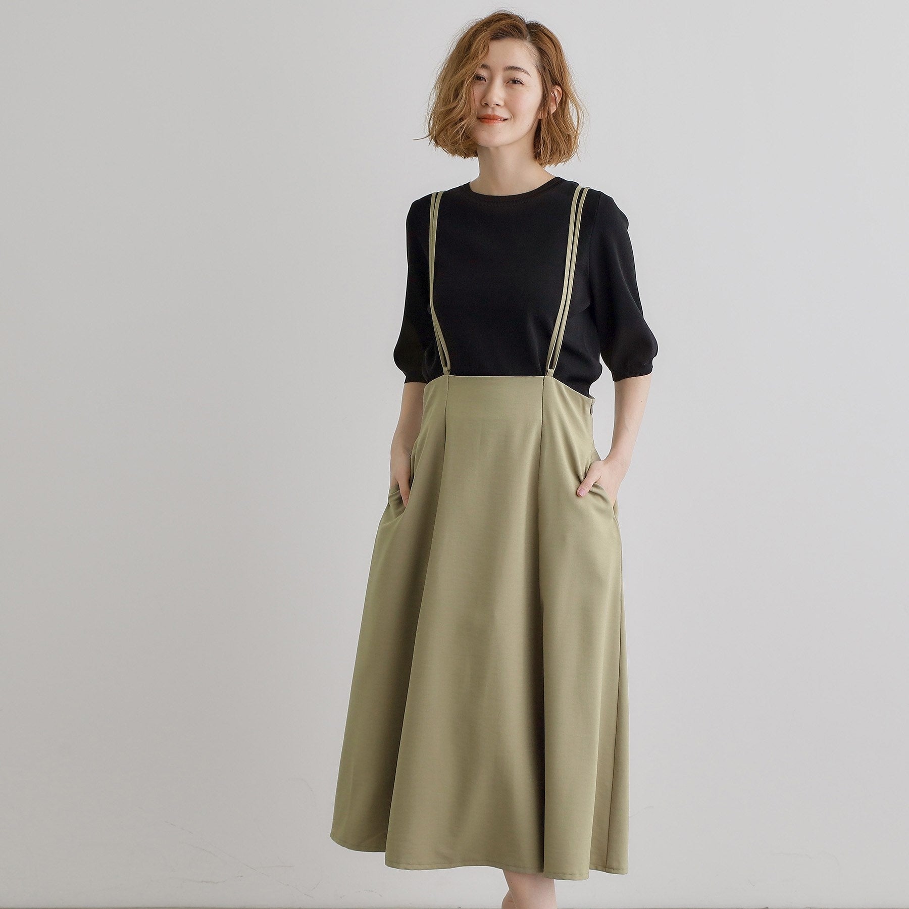 Grove grove double strap flare skirt