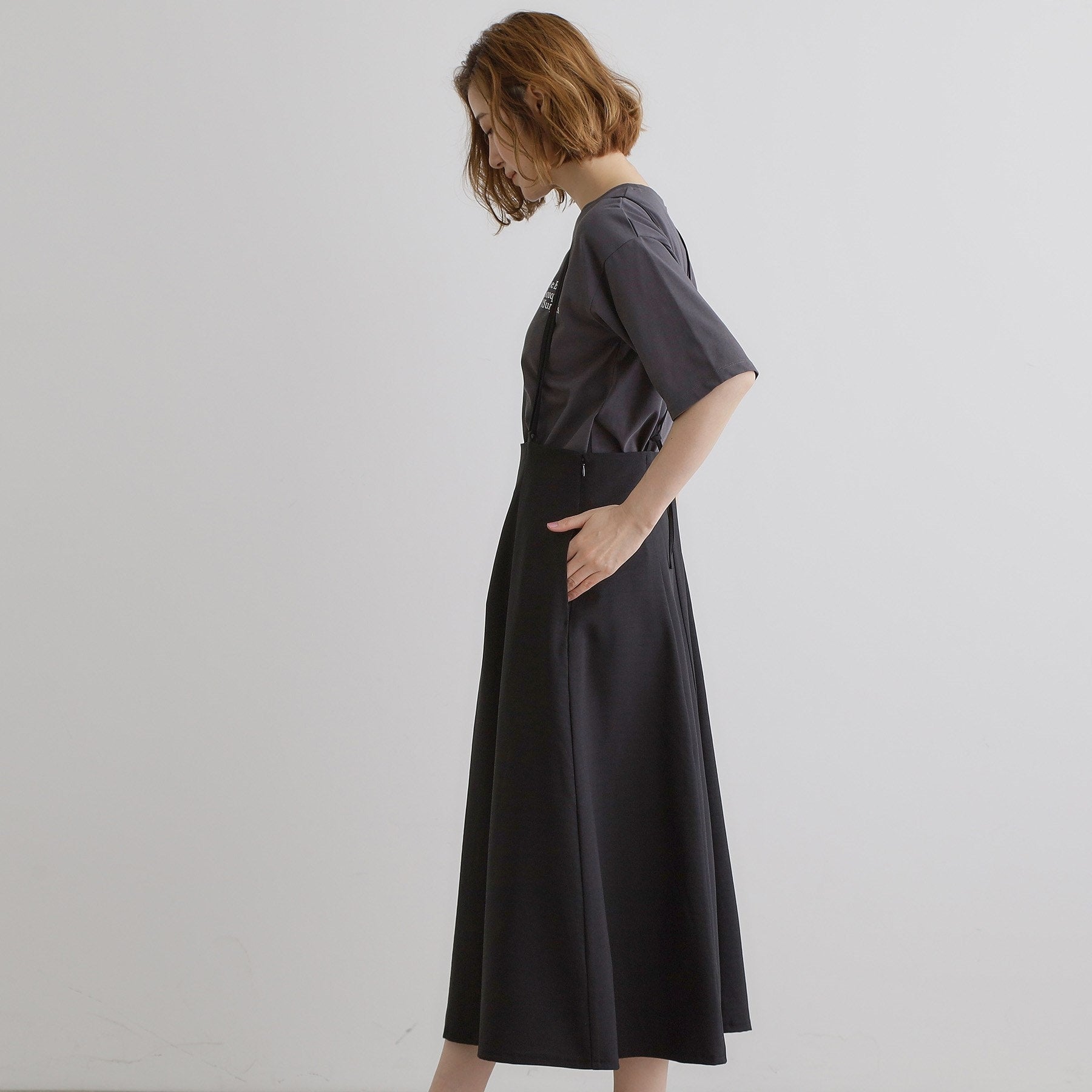 Grove grove double strap flare skirt