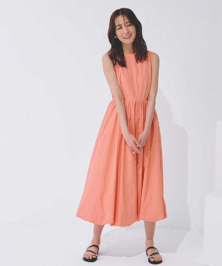 グローブ grove 【晴れの日も雨の日も】撥水バルーンワンピース (オレンジ(065)) オレンジ(065)