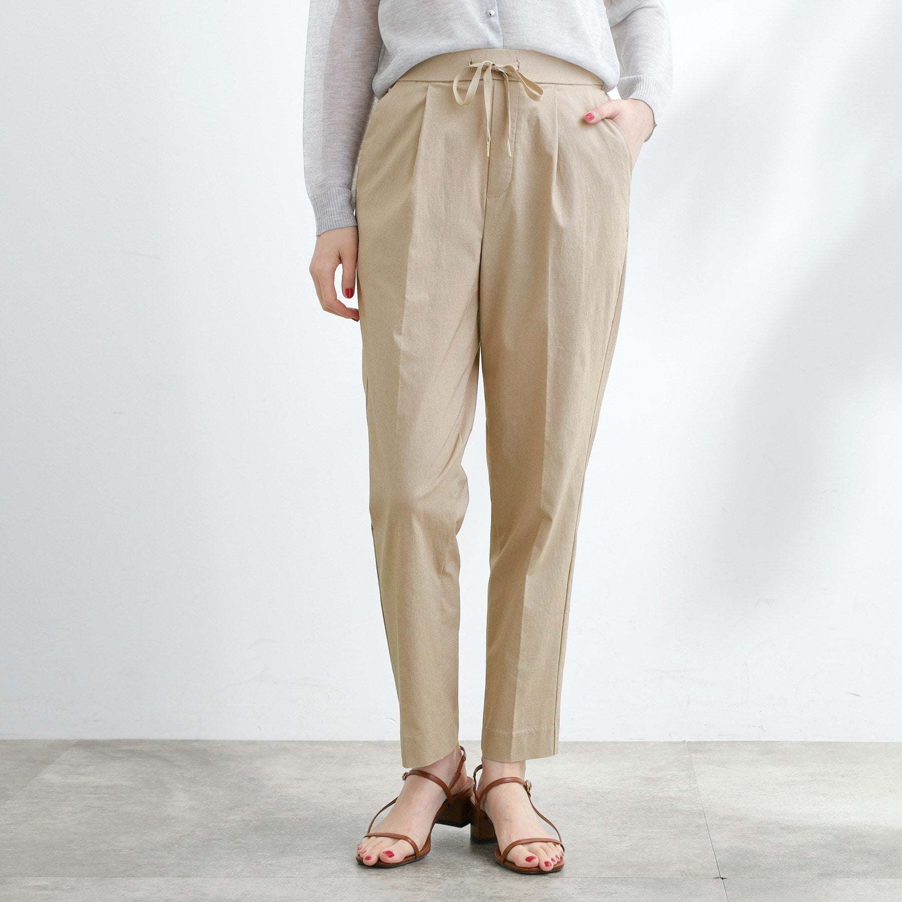 グローブ grove ハイパーストレッチジョガーパンツ (ベージュ(052)) ベージュ(052)