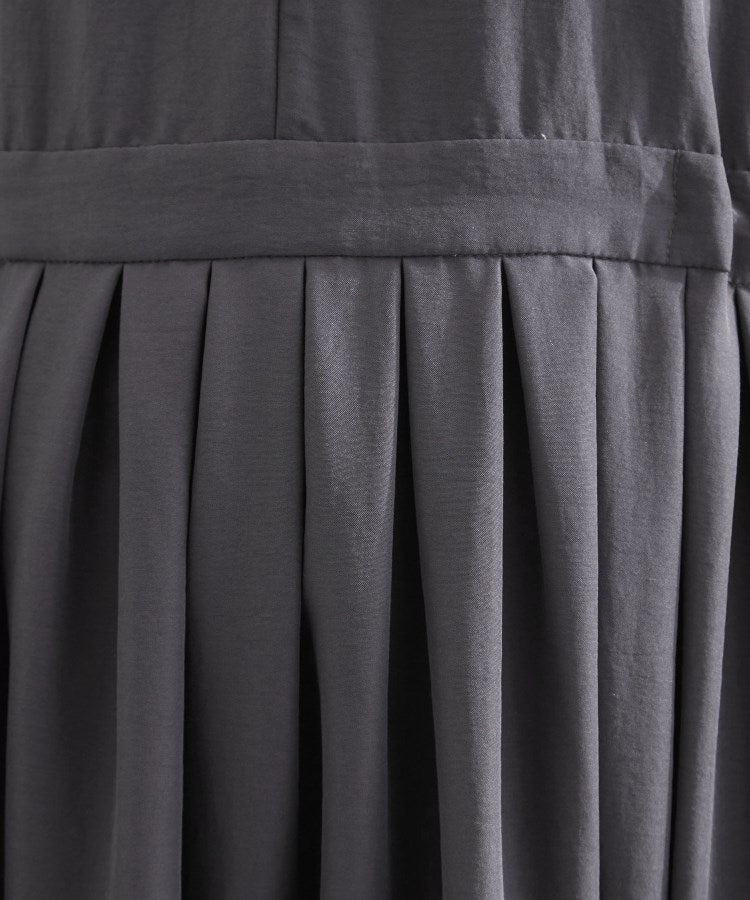 グローブ grove 【撥水】スパンボイルフレアスリーブワンピース (チャコールグレー(014)) チャコールグレー(014)