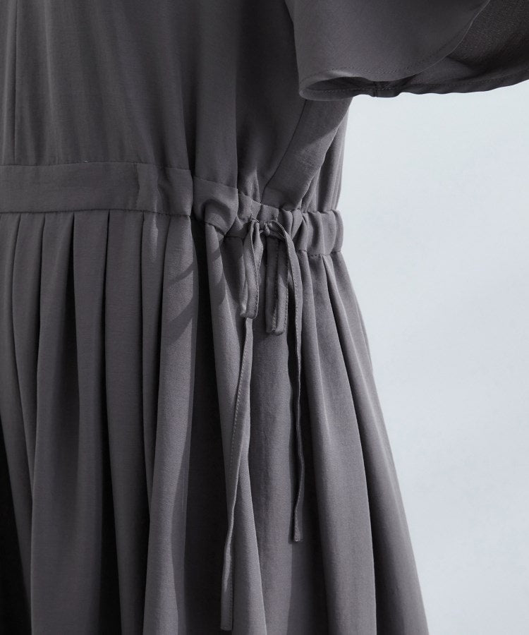 グローブ grove 【撥水】スパンボイルフレアスリーブワンピース (チャコールグレー(014)) チャコールグレー(014)