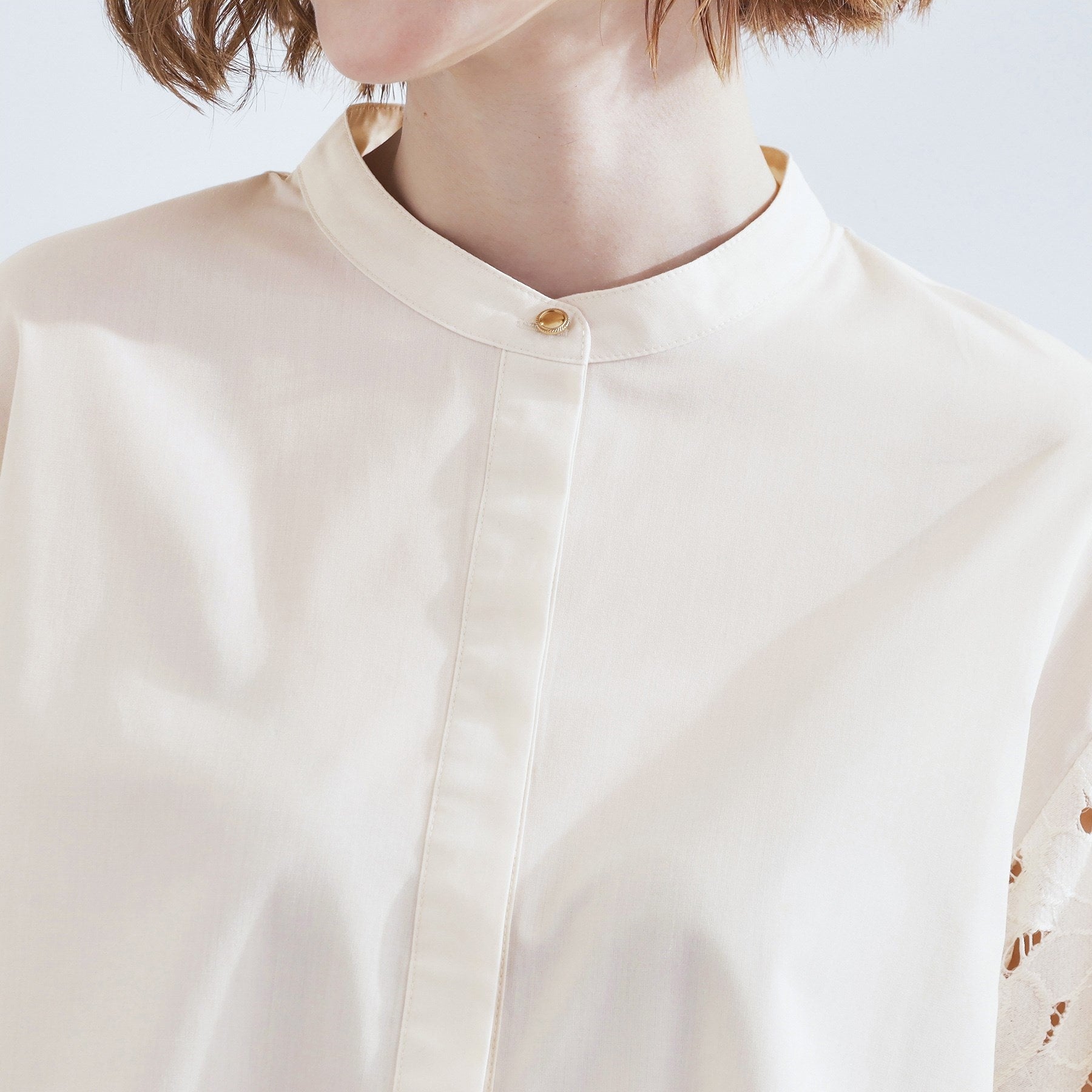 グローブ grove エシカル袖刺繍ブラウス (アイボリー(004)) アイボリー(004)