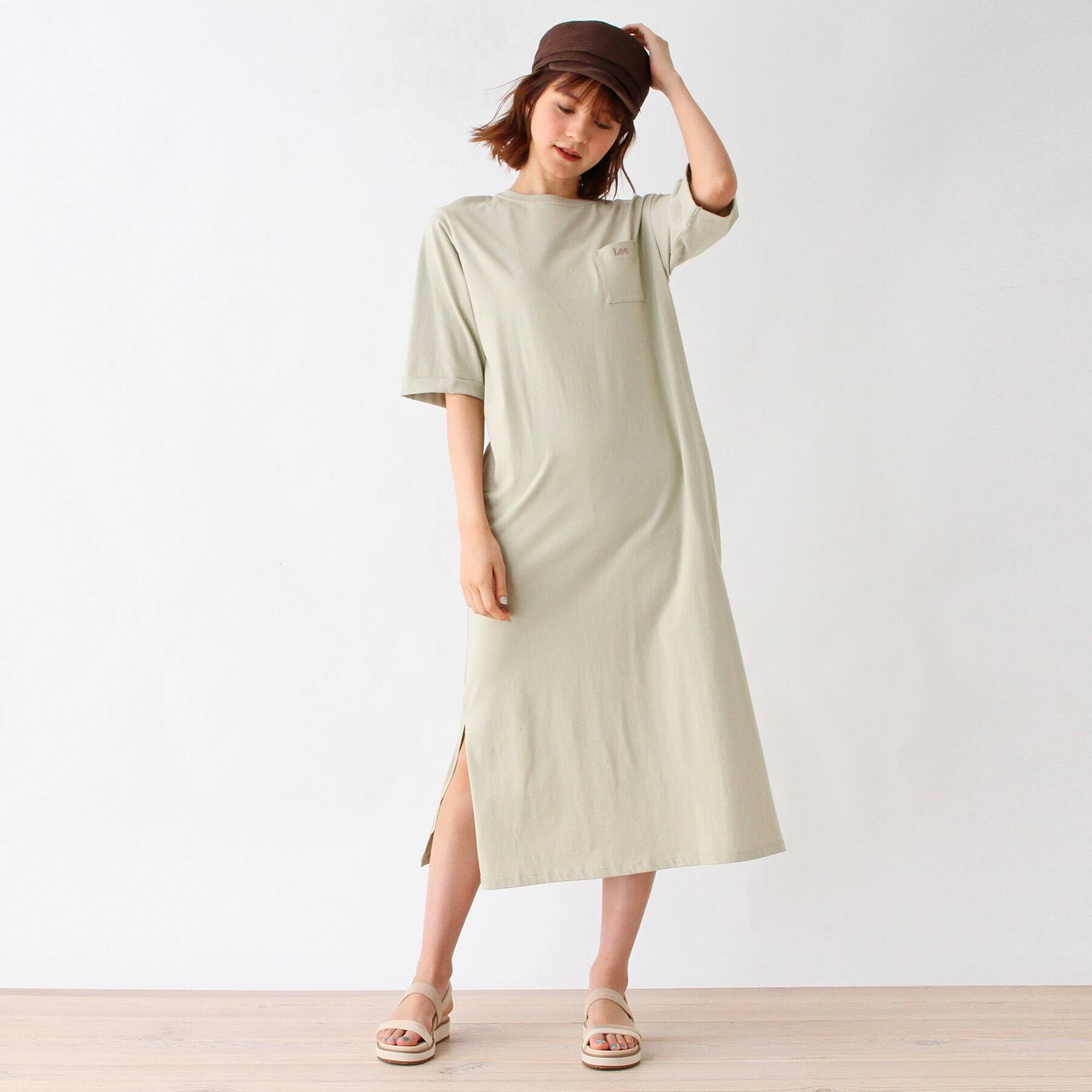 グローブ grove Lee×Kitty ポケットカットソーワンピース