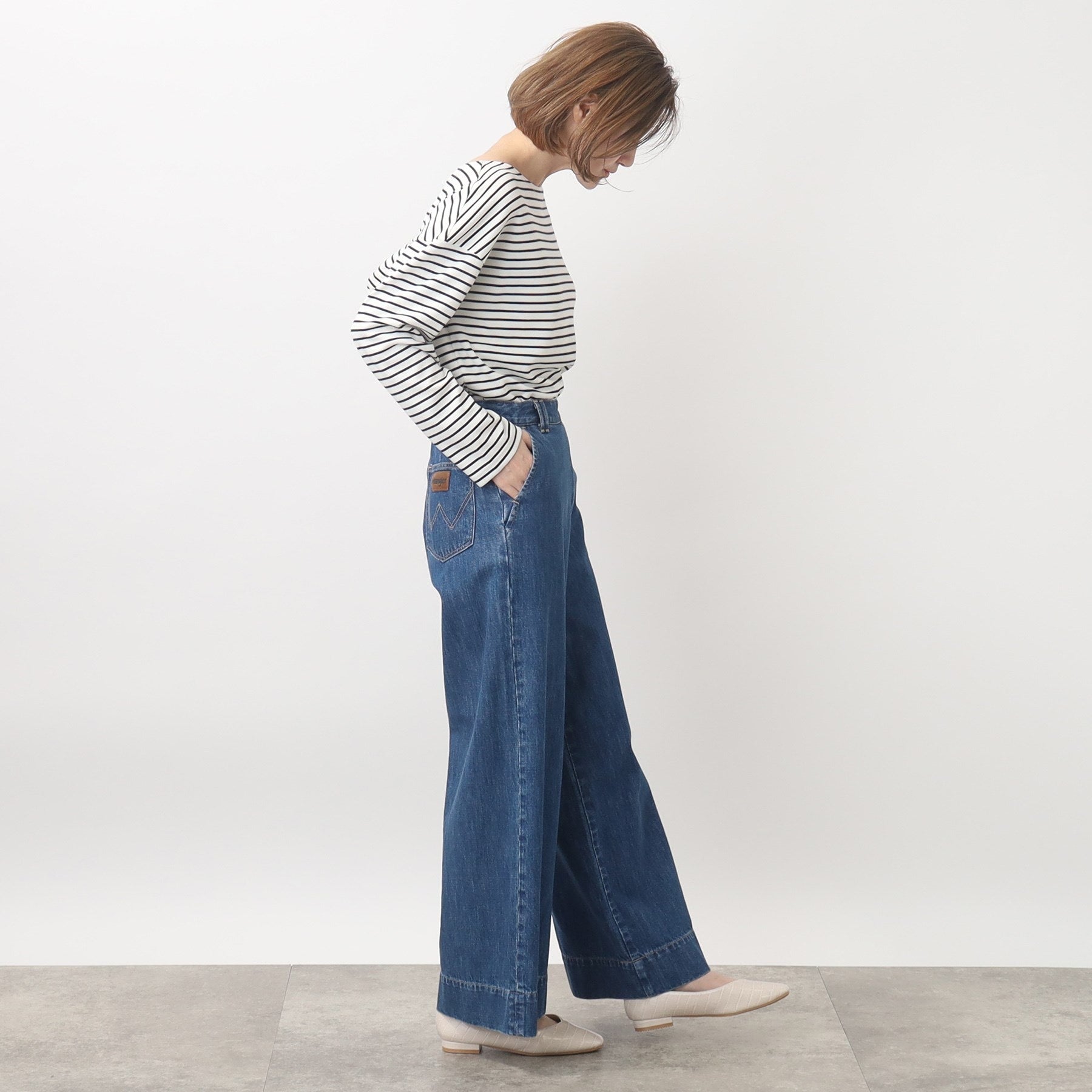 グローブ grove 【別注】Wrangler バギーパンツ (サックス(090)) サックス(090)