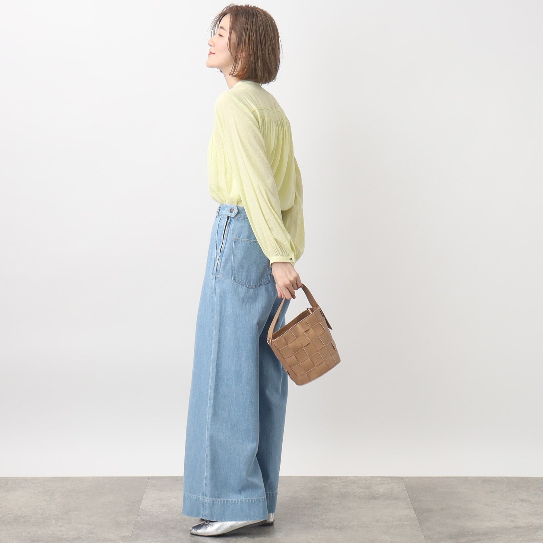 グローブ grove 【別注】Wrangler バギーパンツ (サックス(090)) サックス(090)