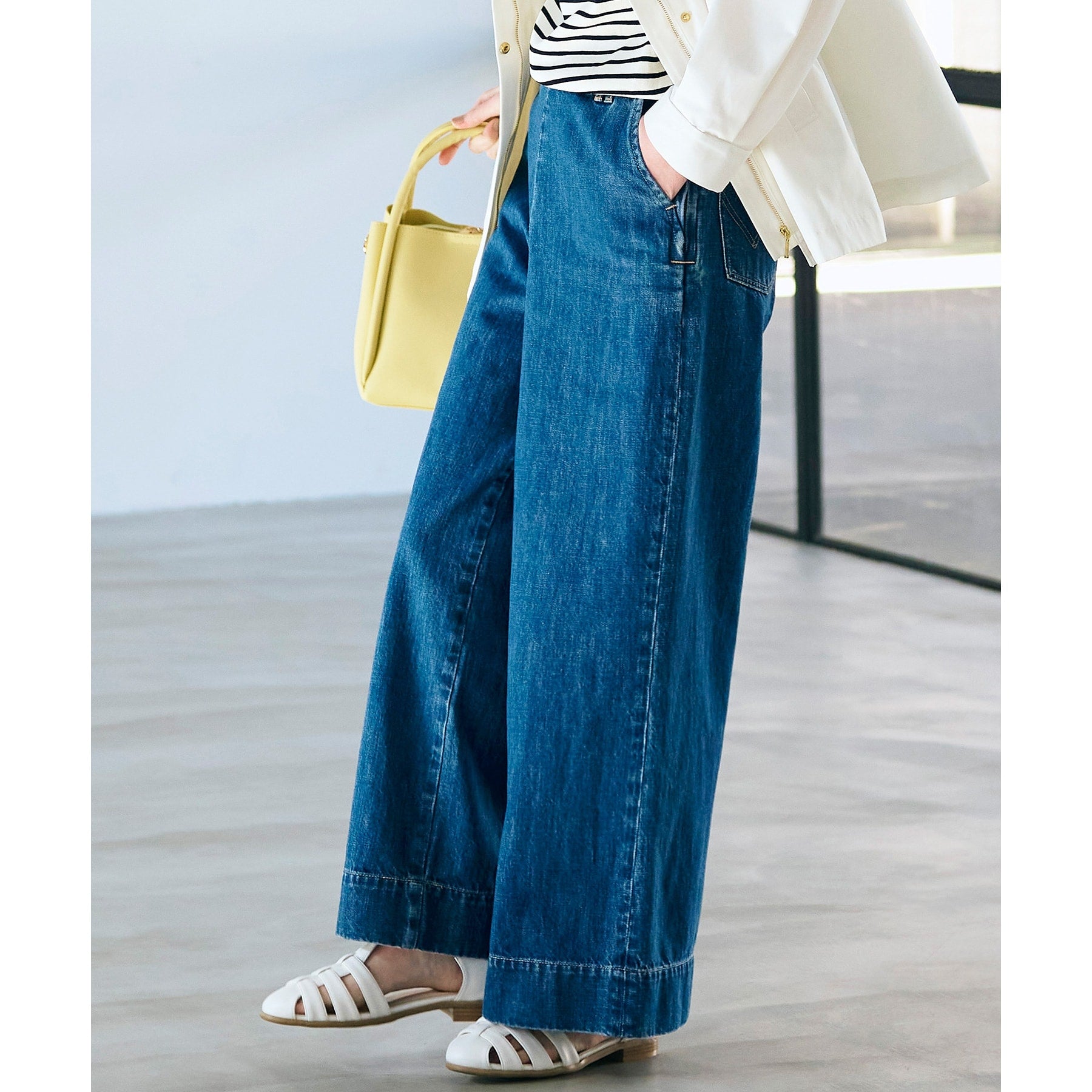 グローブ grove 【別注】Wrangler バギーパンツ (サックス(090)) サックス(090)