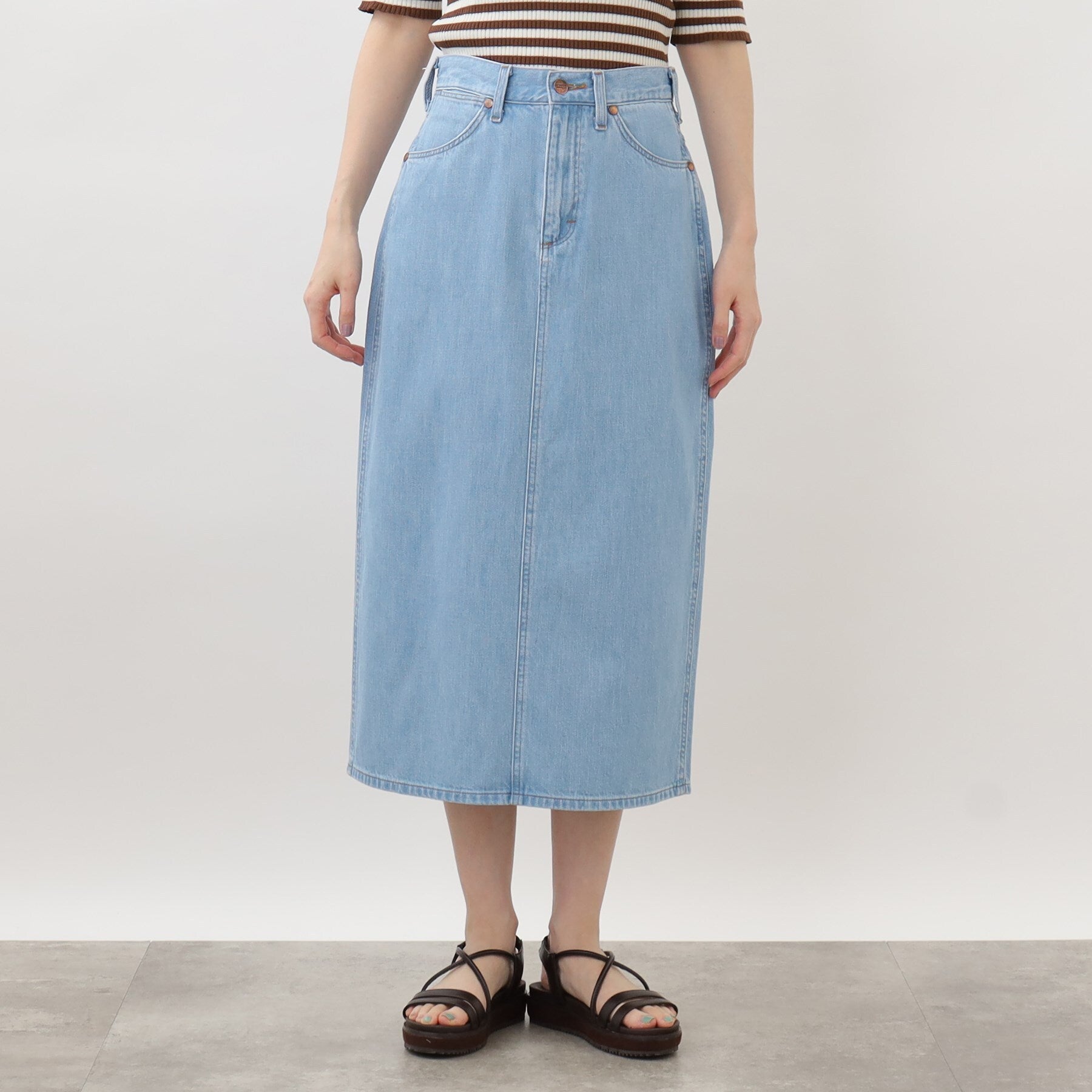 グローブ grove 【別注】Wrangler デニムスカート (サックス(090)) サックス(090)