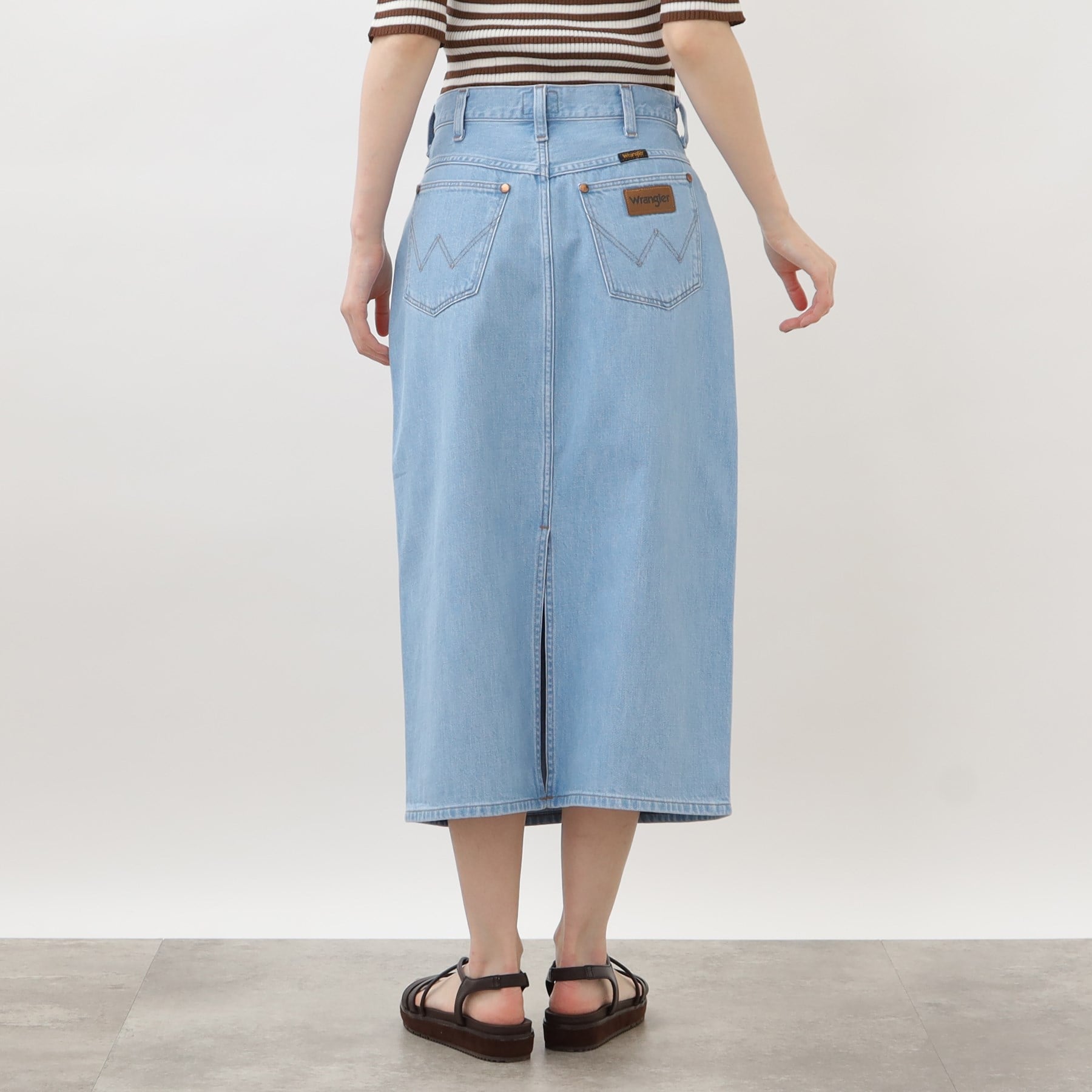 グローブ grove 【別注】Wrangler デニムスカート (サックス(090)) サックス(090)