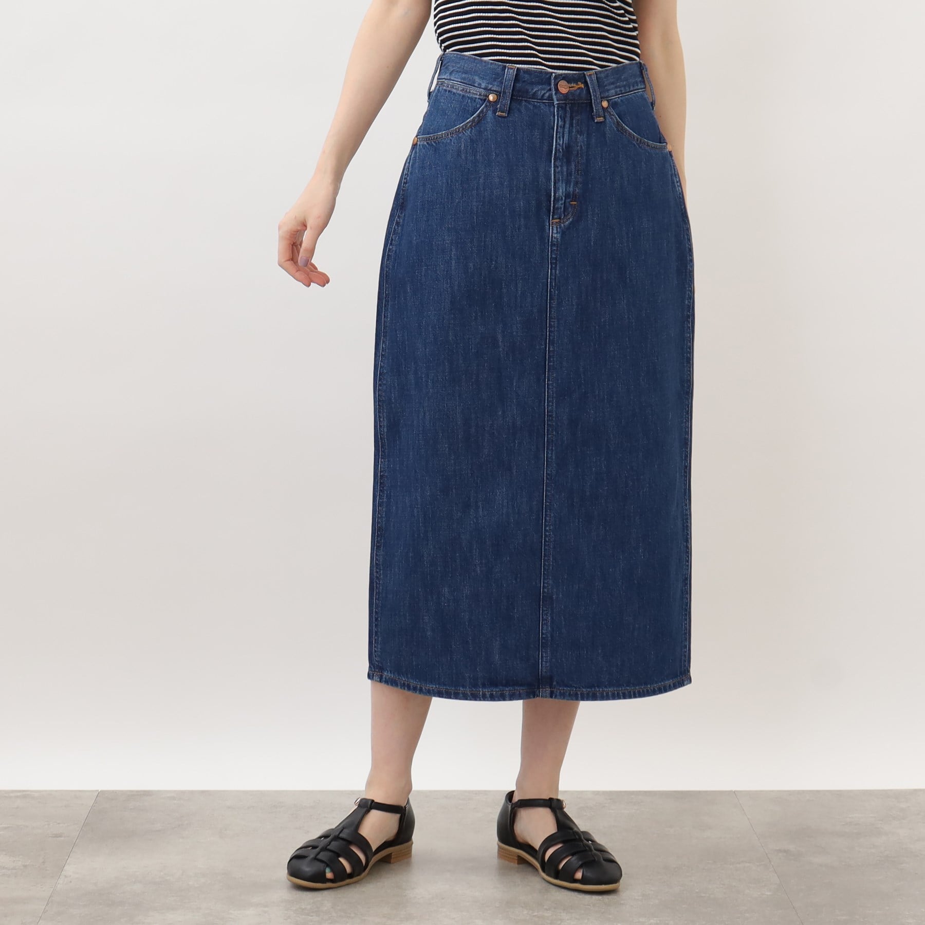 グローブ grove 【別注】Wrangler デニムスカート (サックス(090)) サックス(090)